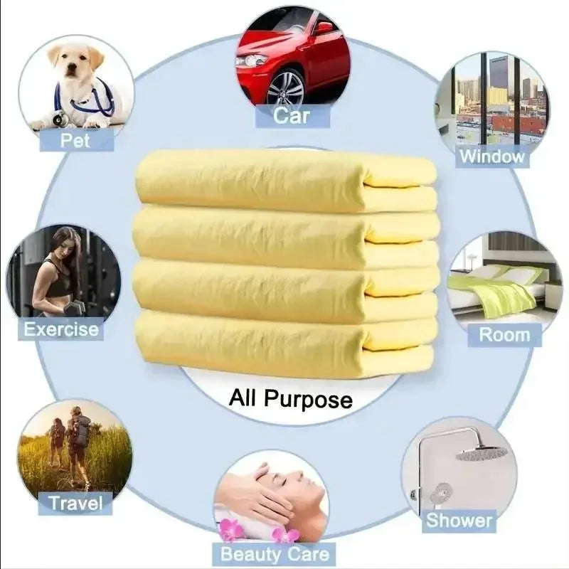 1Pcs Random Color Clean Cham Super Absorbent Chamois Towel Quick Dry Car Wash Cleaning Cloth for Auto Detailing