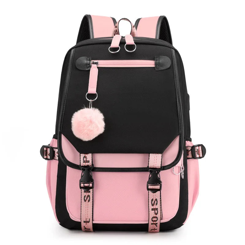 Fashion Women Men Rucksack Travel Bag Mochila Backpacks Teenager USB Charging Laptop Backpack