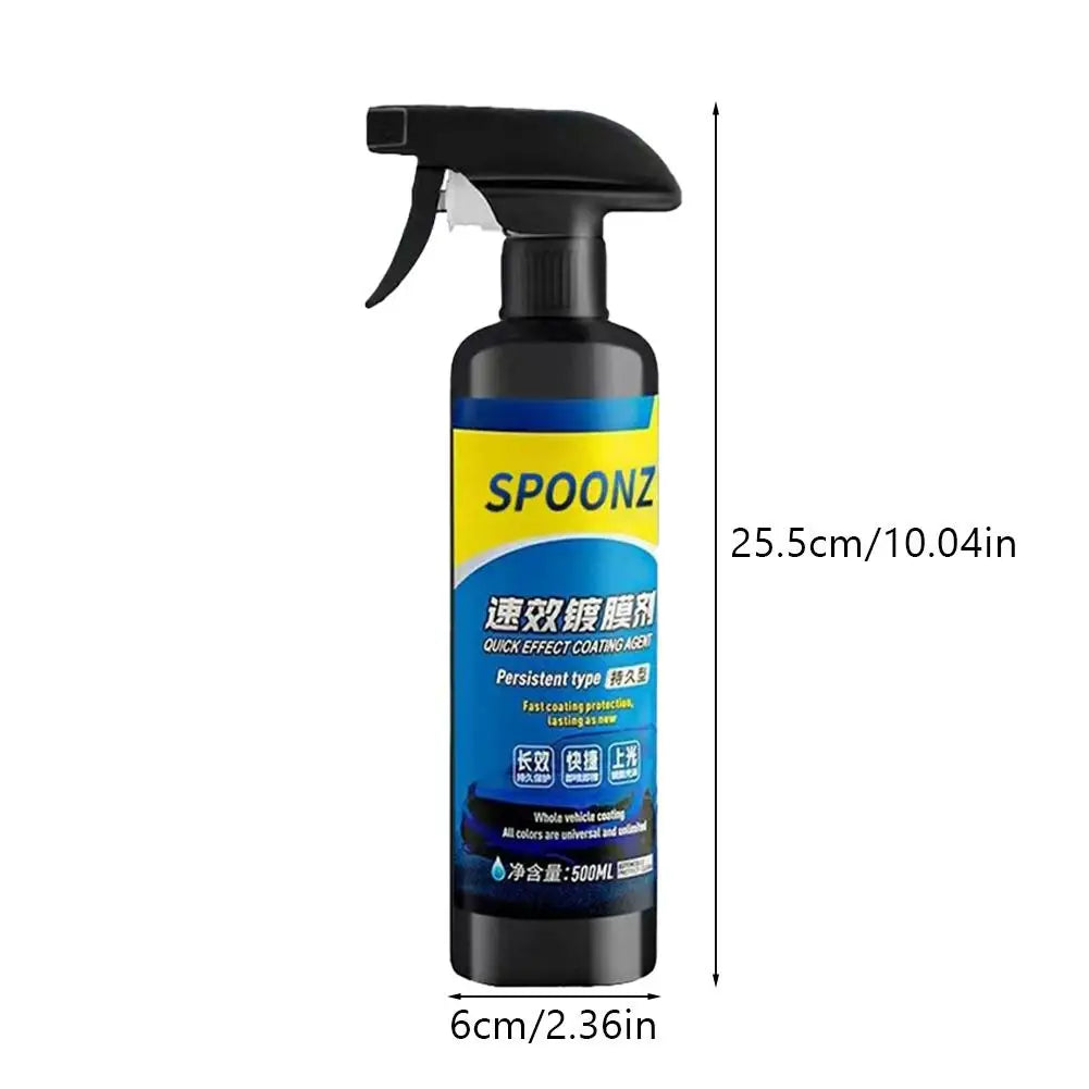 3in1 Car Spray Quick Coat Waterless Wash Long Lasting Protection for Auto Paint Plastic Glass Restores Shine Prevents Oxidation