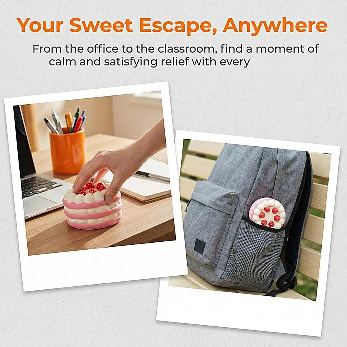 Slow-Rising Strawberry Cake Squish Y Toy, Sensory Fidget For Kids Stress Relief Squeeze Toy, Party Favors For Home School Office