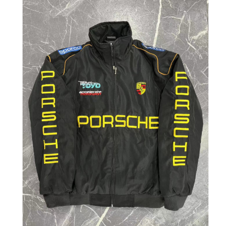 Vintage-Style Embroidered Racing Jacket