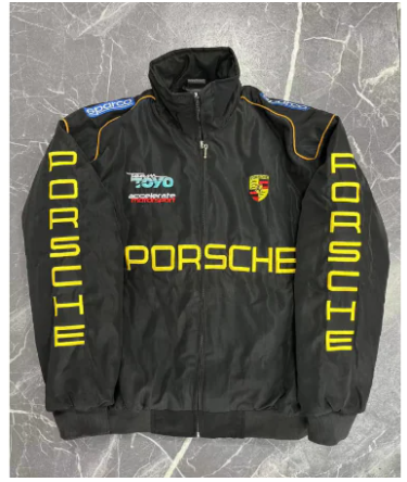 Vintage-Style Embroidered Racing Jacket