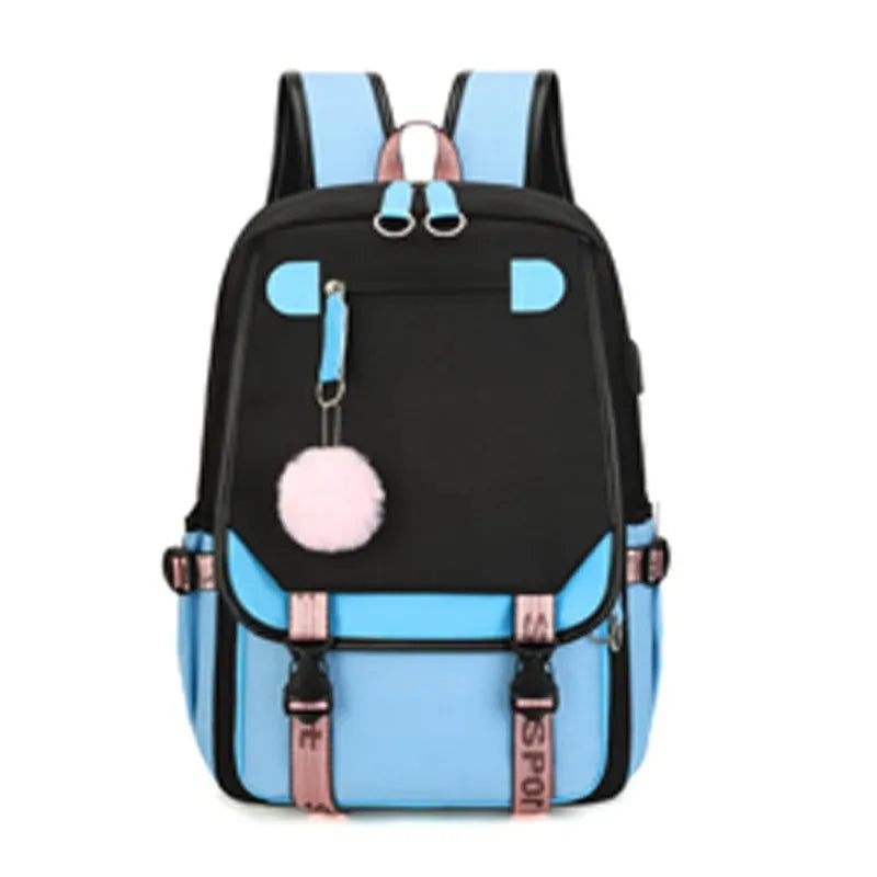 Fashion Women Men Rucksack Travel Bag Mochila Backpacks Teenager USB Charging Laptop Backpack