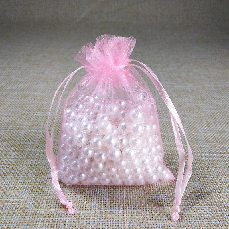 100pcs/lot 10x15 11x16 13x18 15x20cm Drawable Organza bag Wedding Christmas Gift Bags Jewelry Packaging Organza bags & Pouches