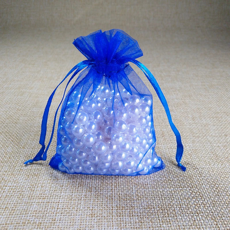 100pcs/lot 10x15 11x16 13x18 15x20cm Drawable Organza bag Wedding Christmas Gift Bags Jewelry Packaging Organza bags & Pouches