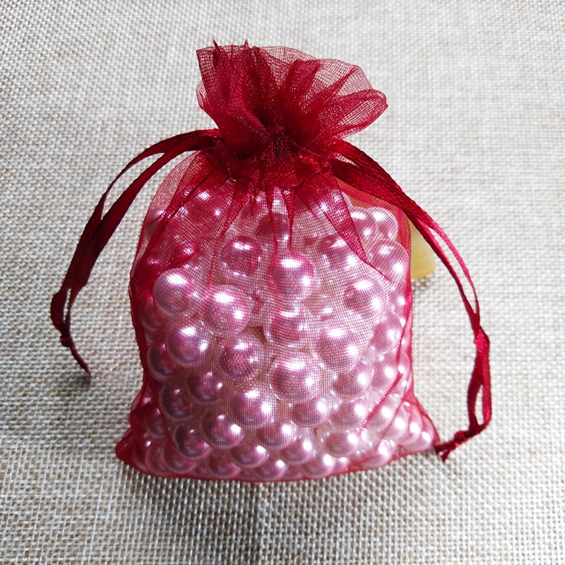 100pcs/lot 10x15 11x16 13x18 15x20cm Drawable Organza bag Wedding Christmas Gift Bags Jewelry Packaging Organza bags & Pouches