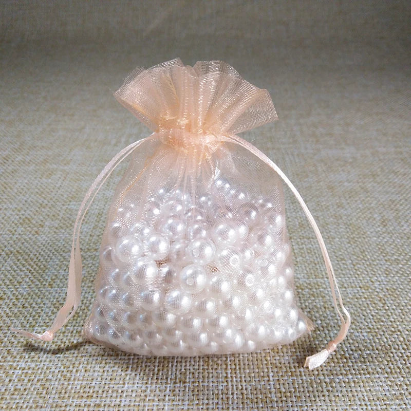 100pcs/lot 10x15 11x16 13x18 15x20cm Drawable Organza bag Wedding Christmas Gift Bags Jewelry Packaging Organza bags & Pouches