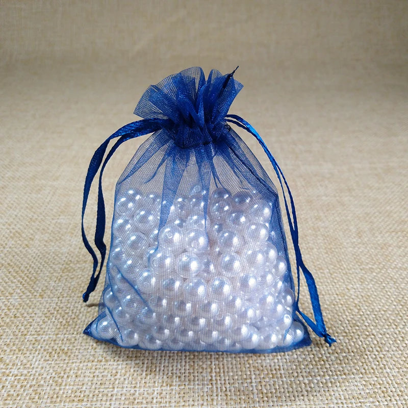 100pcs/lot 10x15 11x16 13x18 15x20cm Drawable Organza bag Wedding Christmas Gift Bags Jewelry Packaging Organza bags & Pouches