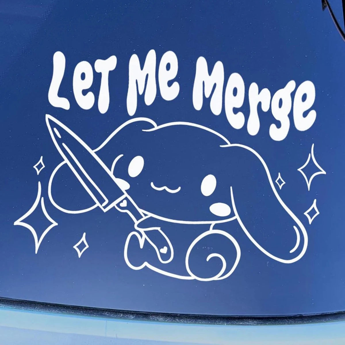 Let Me Merge Car Vinyl Decals Cute Girly Car Bumper Stickers Kawaii Car Vinyl Decoration Accessories