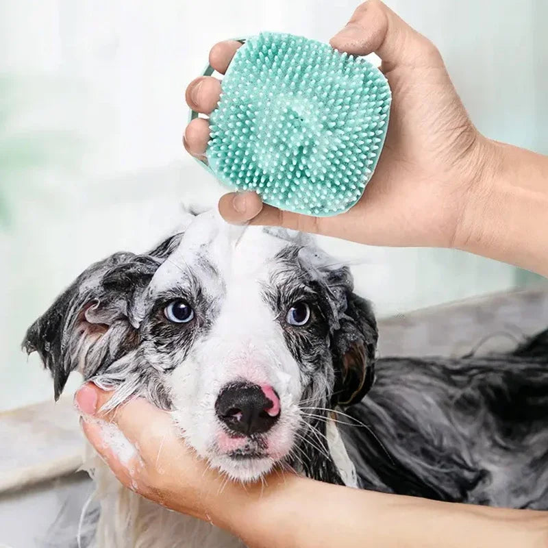 Pet Shampoo Massage Brush, Soft Silicone Grooming Comb for Dog Cat Bathing Shower Puppy Kitten Bathroom Accessories