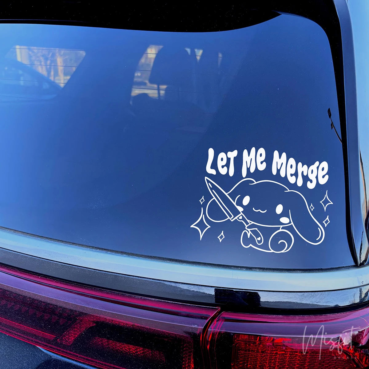Let Me Merge Car Vinyl Decals Cute Girly Car Bumper Stickers Kawaii Car Vinyl Decoration Accessories