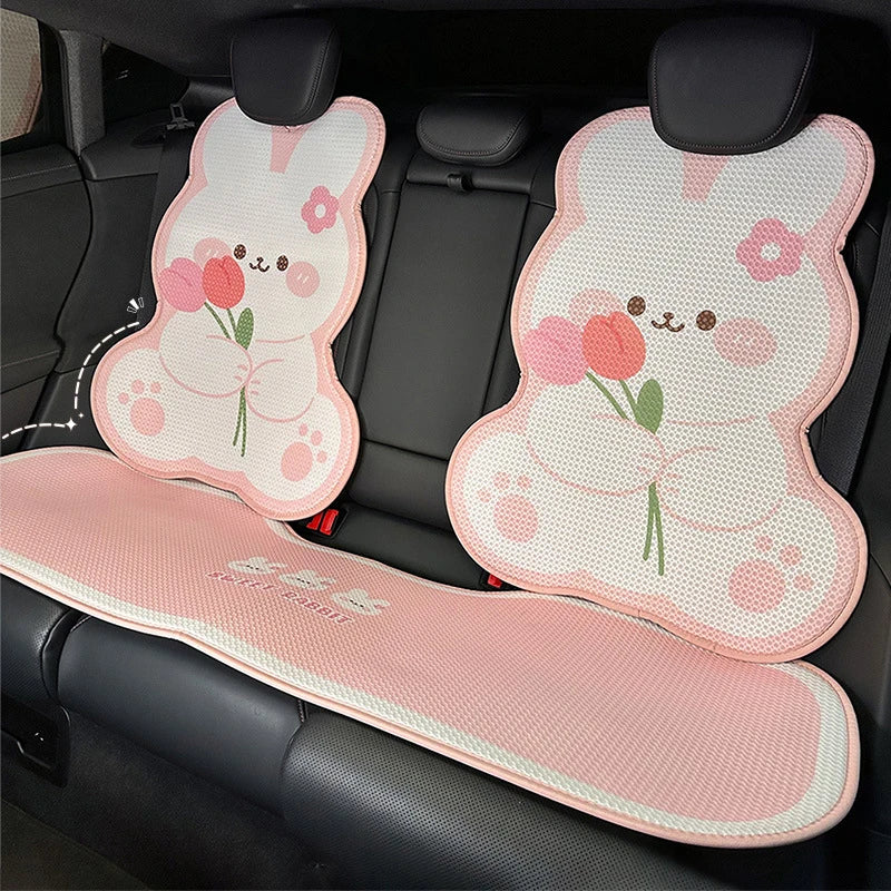 Cute Cartoon Women's Car Seat Cover Universal Auto Interior Accessories Fashion Anti Slip Breathable Girl Car Cushion Cover