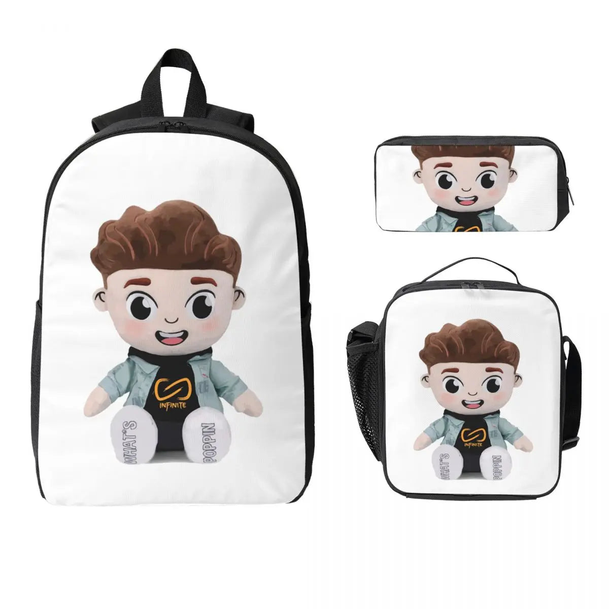 Caylus Backpack Student Boys Girls BookBag School Bag Computer Shoulder Bags 3ps Insulated Lunch Bag Pencil Case