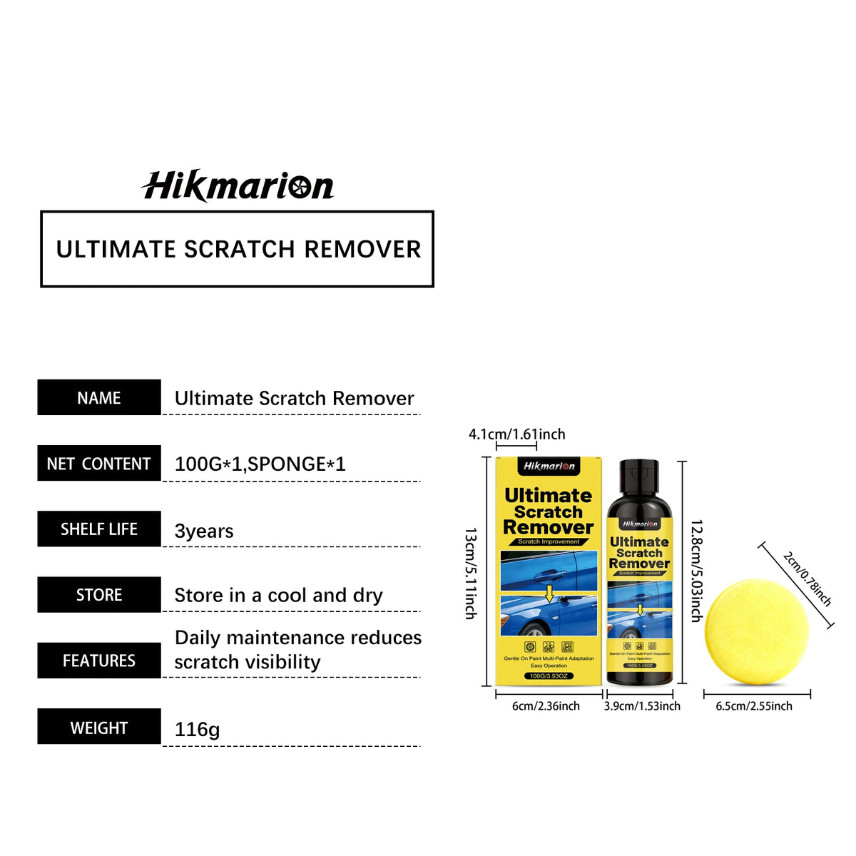 Car Scratch Repair Kit: Polishes, Restores and Brightens Dull Car Paint, Ideal for Daily Effective Maintenance and Care.