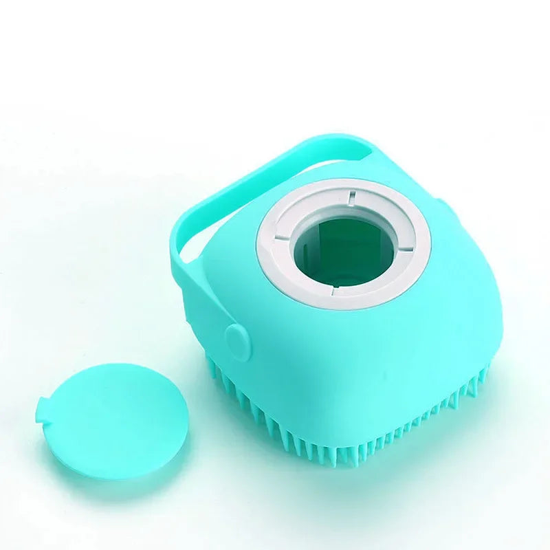 Pet Shampoo Massage Brush, Soft Silicone Grooming Comb for Dog Cat Bathing Shower Puppy Kitten Bathroom Accessories