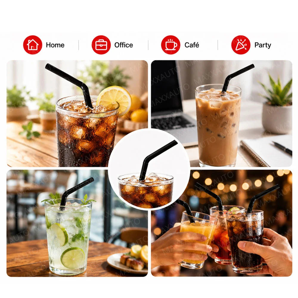 100-1000PCS Drinking Straw Biodegradable Reusable for Smoothies Birthday Wedding Party Kitchen Multicolor Straws Dropshipper