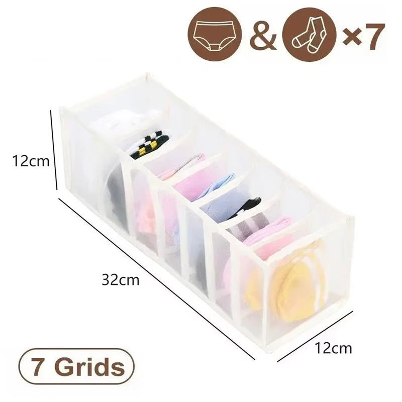 1pc Underwear Drawer Organizer Storage Box Foldable Closet Organizers Drawer Divider Storage Boxes For Underpants Socks Bra