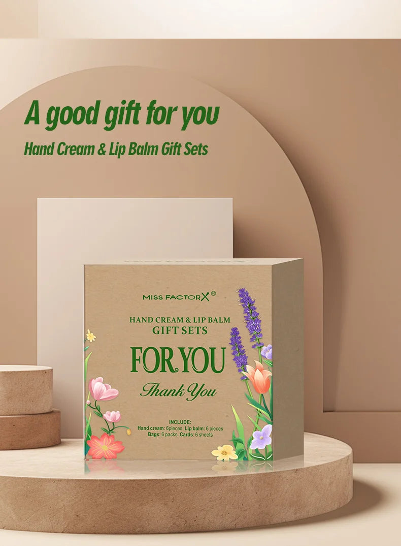 6 Sets/Box Wedding Companion Gift Set, Hand Cream Set Lip Balm Set, Love Thank You Card and Love Gauze Bag, Party Gift Distribut