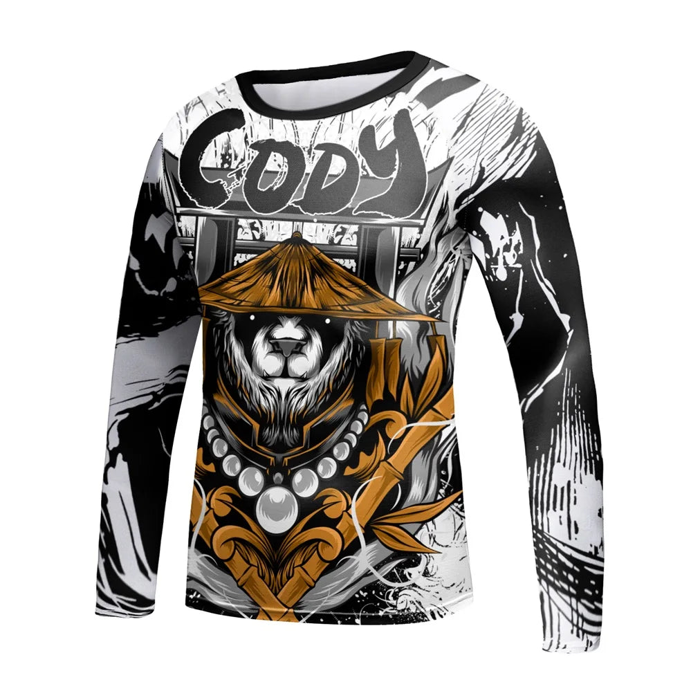 Compression Jersey MMA BJJ Fashion Boys Sets Baby Girl Clothing Set Kids Shorts Sports Bear Sweatshirt Pants 4Pcs Suits Outfits