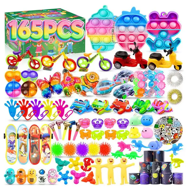 Kids Fidget Toys Party Favors Pack - Sensory Set Gifts with Stickers Goodie Bag Fillers Treasure Box Classroom Prizes for School