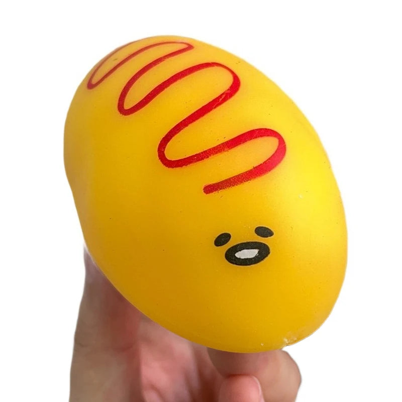 Squsihy Taba Fluid Printed Caramel Pudding Squeeze Toy Egg-shaped Squishy Toy Cute Slow-Rebound Egg Stress Relief Fidget Toy