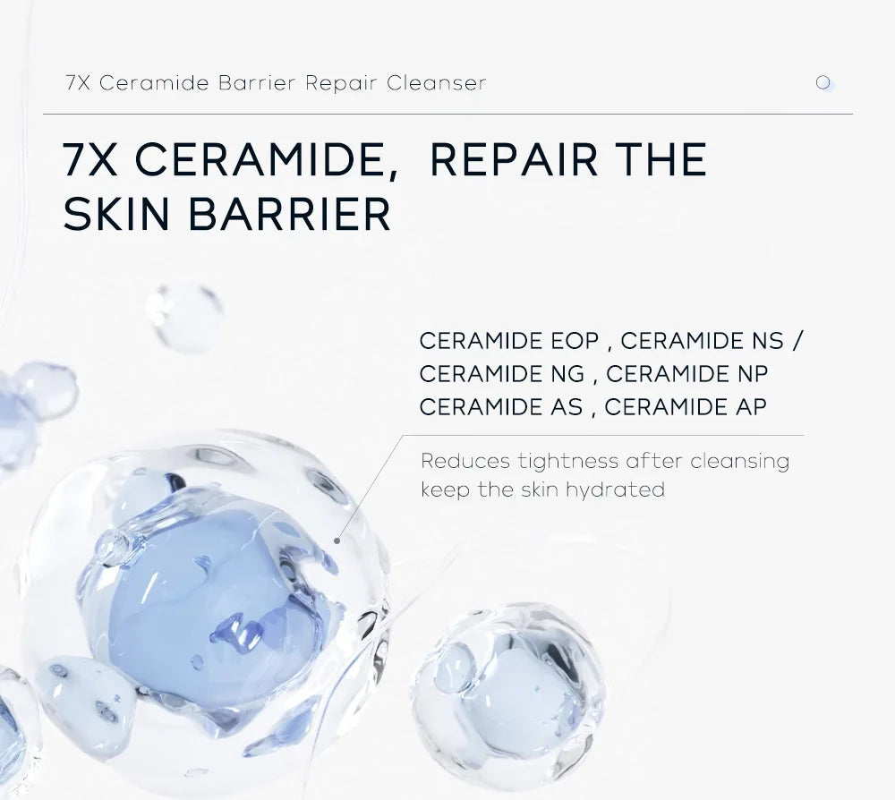 7X Ceramide Barrier Repair Facial Cleanser 100g,Deep Cleaning Oil Control Face Cleanser,Moisturizer  Nourish Korean Cosmetics