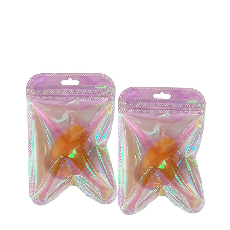 50pcs Holographic Zipper Small Jewelry Bag Pouch For Bead Earring Food Storage Small Business Entrepreneurship Packaging Display