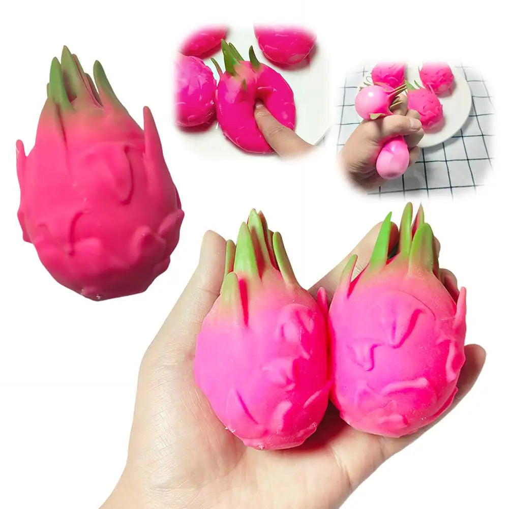 Dragon Fruit Squish bal geschenk Squishy Squeeze Stress Reliever Fidget sensorisch speelgoed Simulatie Fruit Food, Squeeze Balls