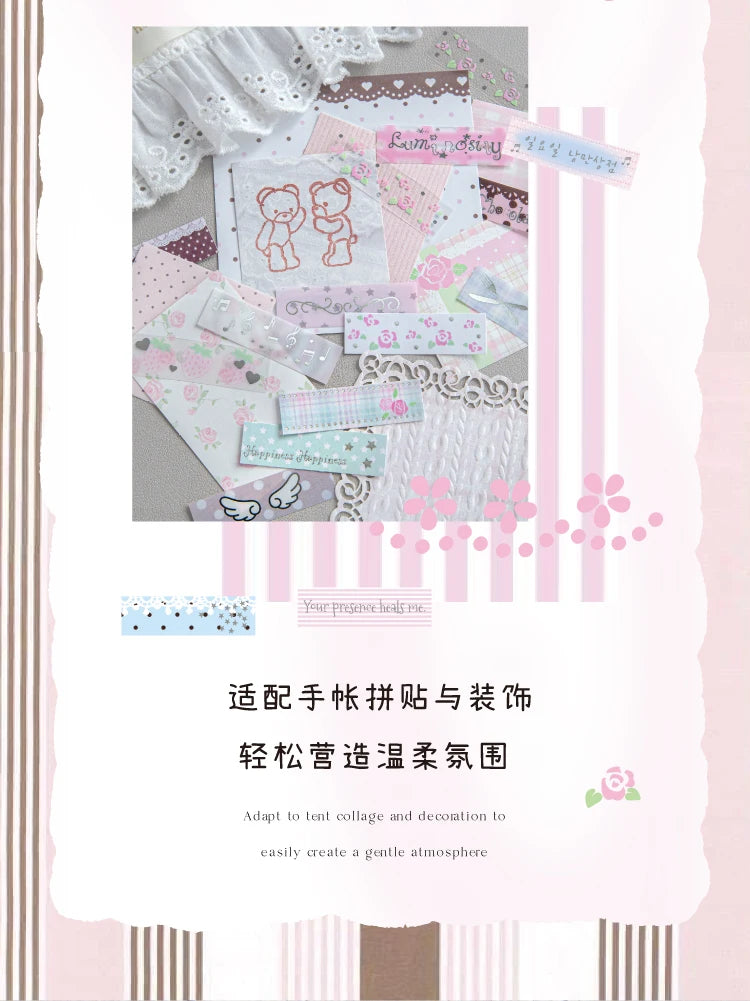 40pcs Plain Island Series Kawaii Basic Versatile Dual Material Hot Silver Stickers DIY Scrapbook Aesthetic Stationery Stickers