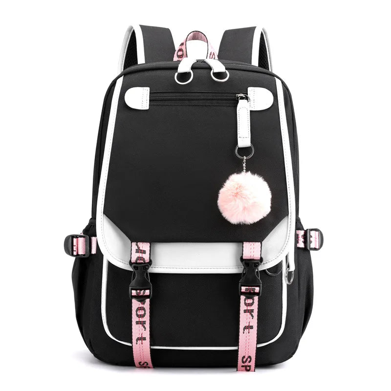 Fashion Women Men Rucksack Travel Bag Mochila Backpacks Teenager USB Charging Laptop Backpack