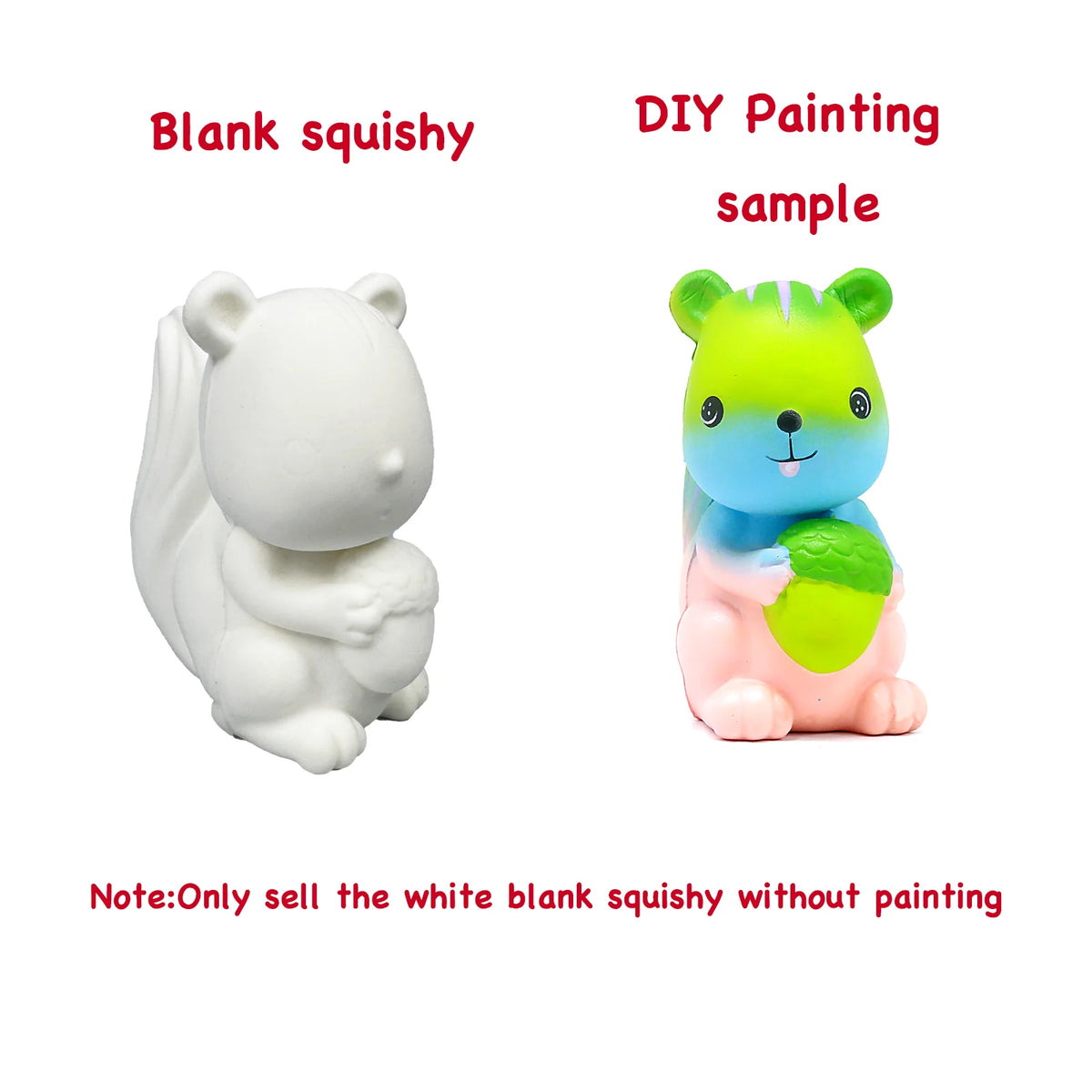 DIY Blank Squishy Toys,Slow Rise White Squishy Antistress Anxiety Anti Stress Relief Toys For Kids Children Painting ADHD Autism