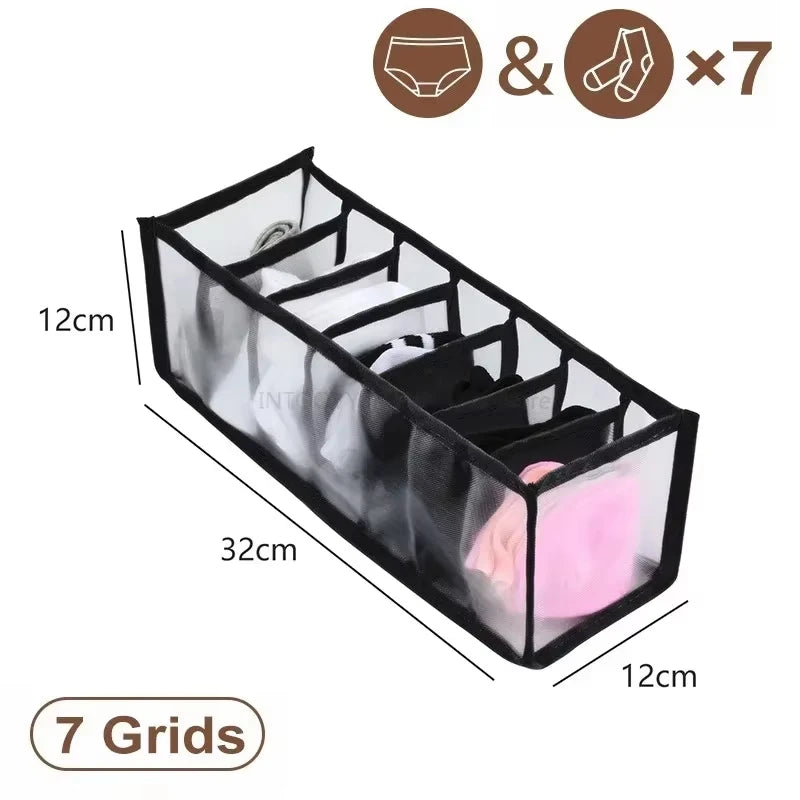 1pc Underwear Drawer Organizer Storage Box Foldable Closet Organizers Drawer Divider Storage Boxes For Underpants Socks Bra