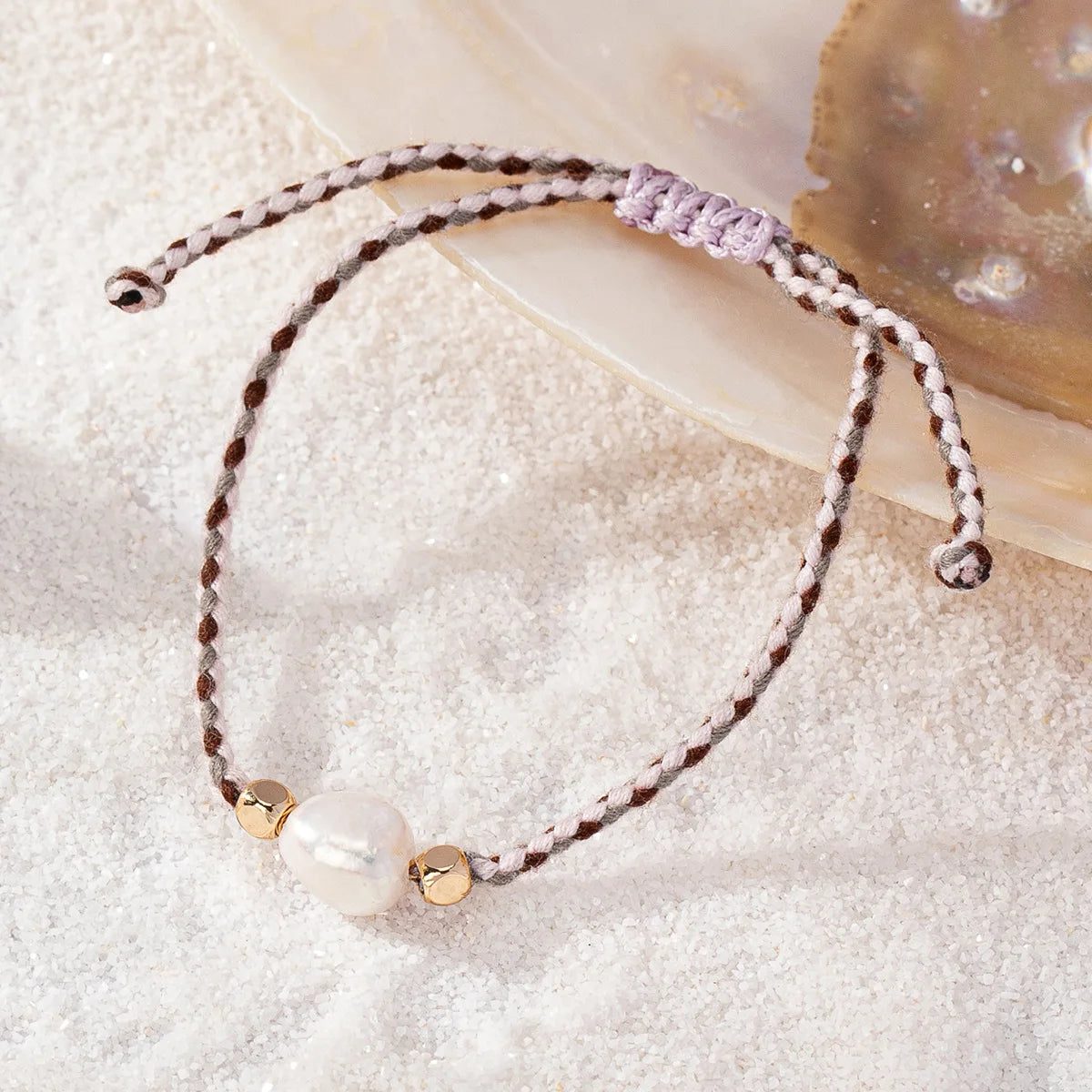 New Trending Woman Summer Jewelry Colorful Rope Thread Freshwater Pearl Bracelet 2024
