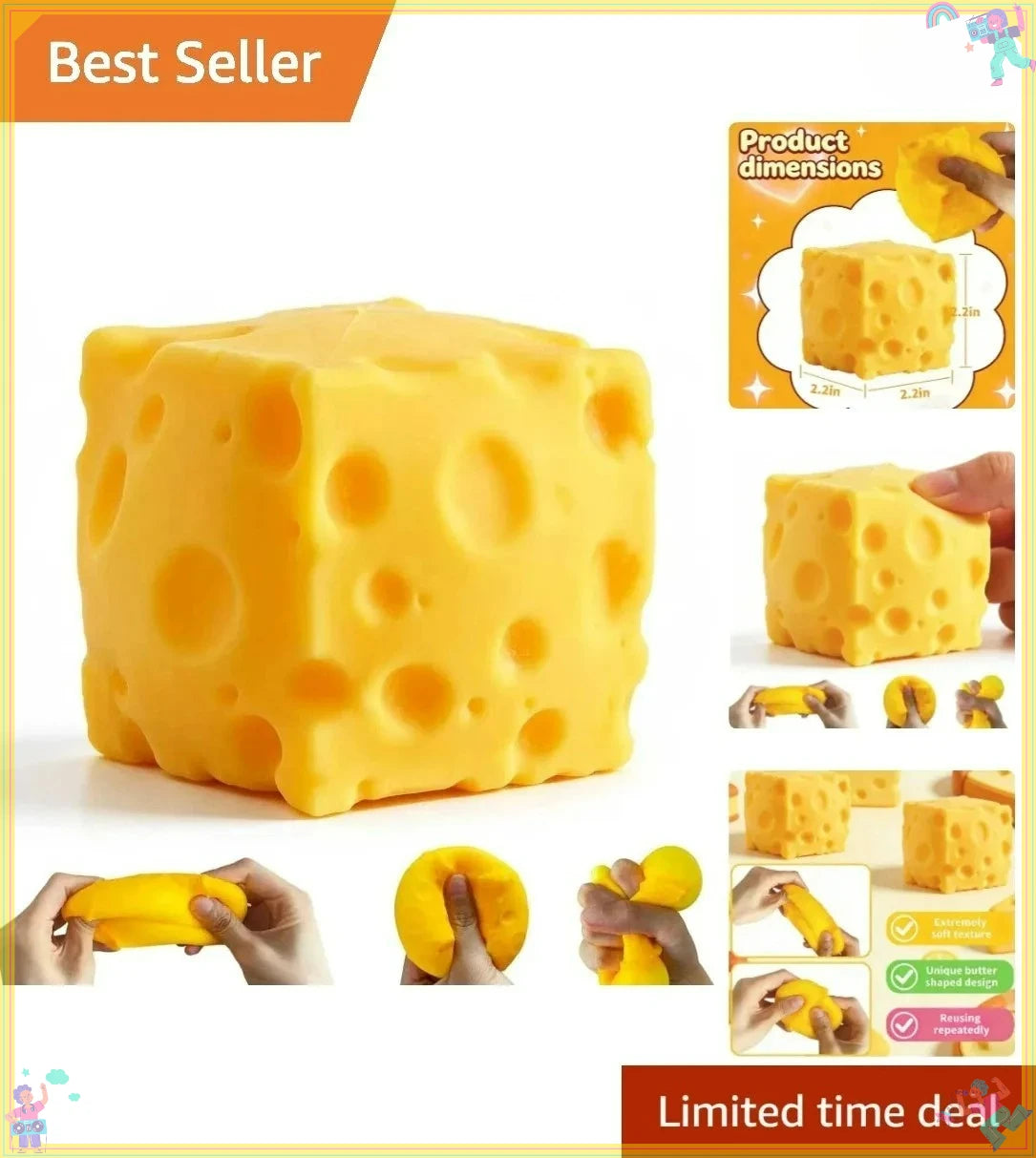 Cheese Squishies Toy, Squishies Cheese Slow Rising Squeeze Block, Venting Balls Stress Relief...