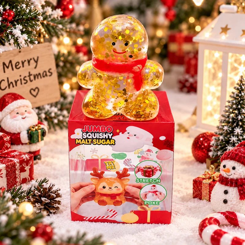 2026 Christmas Maltose Squishy Sequins Glitter Pumpkin Squeeze Balls Anti-stress Slow Rebound Pinch Toy Halloween Party Favors