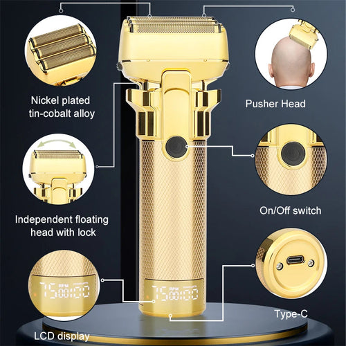 High Power Men's Electric Shaver Portable Rechargeable Hair Clipper