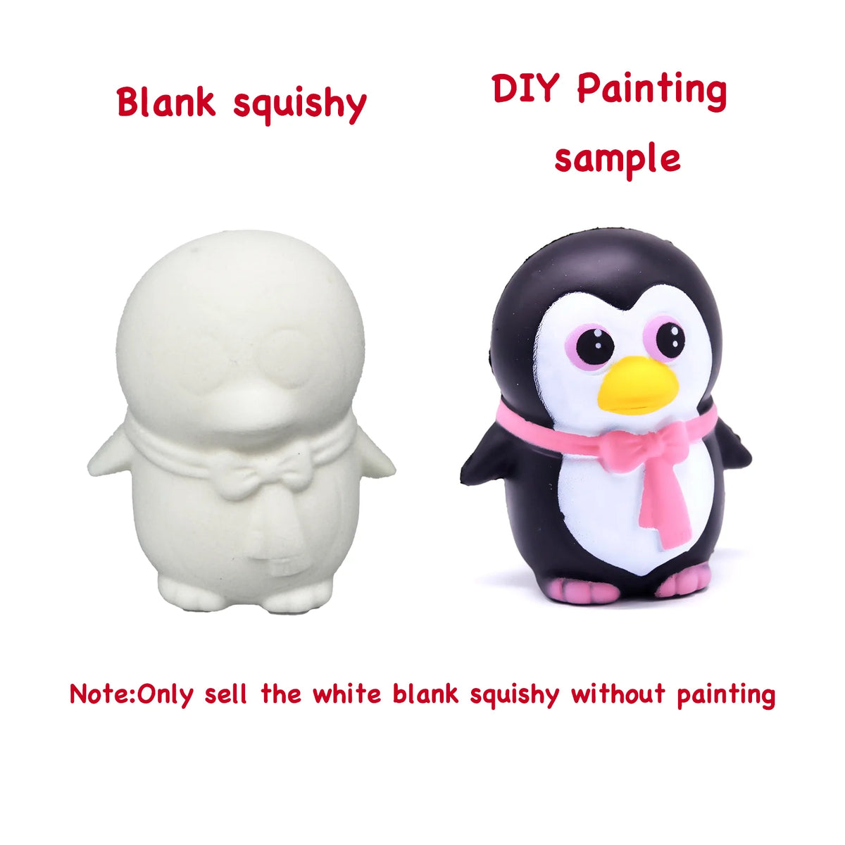 DIY Blank Squishy Toys,Slow Rise White Squishy Antistress Anxiety Anti Stress Relief Toys For Kids Children Painting ADHD Autism