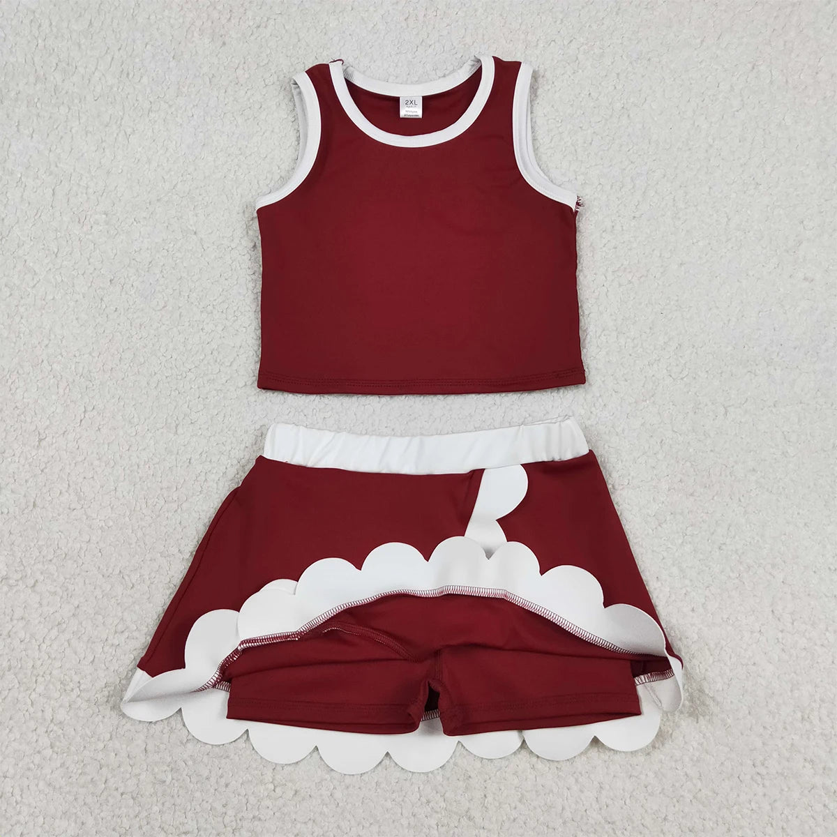 Summer Sibling Baby Girl Clothes Sets Sleeveless Vests Top Scallop Skirt Shorts Yoga Mother Kids Comfy Outfit Clothing Wholesale