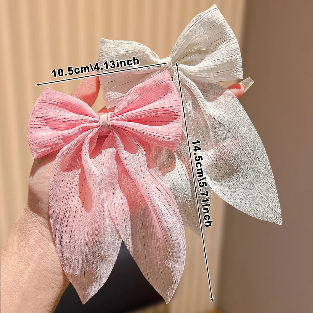 11pcs Ribbon Bow Hair Clips Set - Cute Gift for girls, Elegant Hair Accessories for Daily Use, All Seasons Must-Have