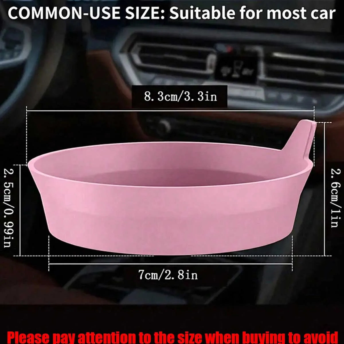 Car Coaster, Silicone Car Coaster - Universal Anti-Slip Recessed Car Interior Accessories - Car Cup Holder Plug-In Coaster