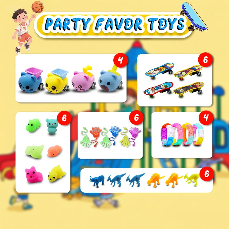 Kids Fidget Toys Party Favors Pack - Sensory Set Gifts with Stickers Goodie Bag Fillers Treasure Box Classroom Prizes for School
