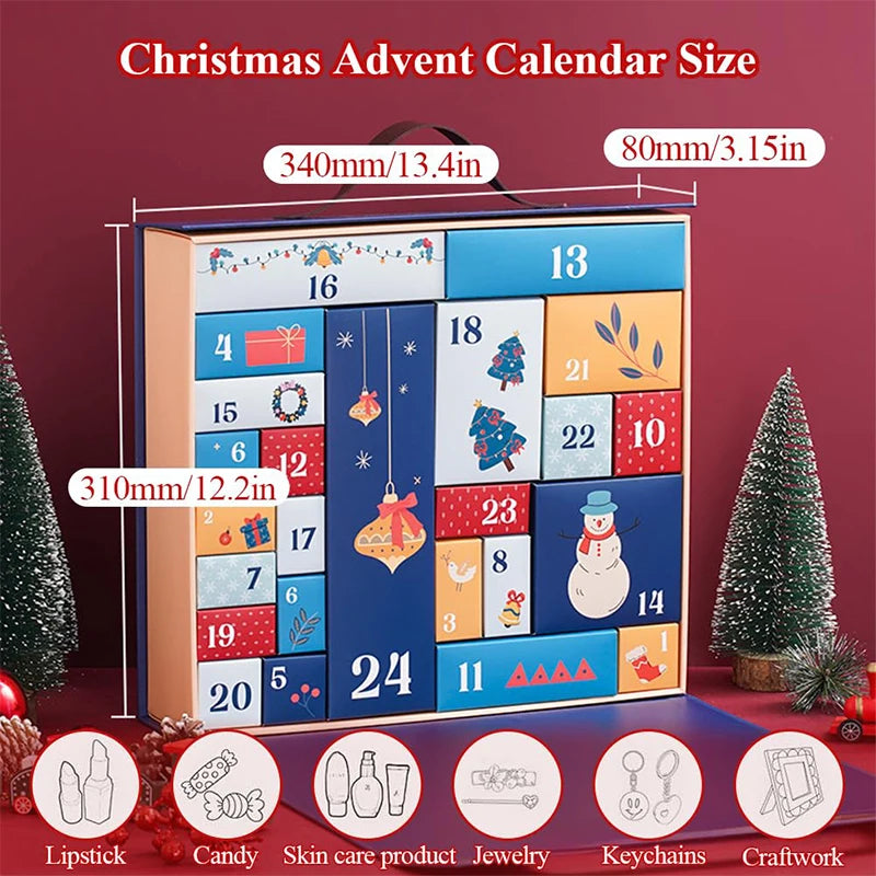DIY Advent Calendar Christmas Countdown Calendars With 24 Cardboard Treasure Boxes Xmas Empty Countdown Calendar