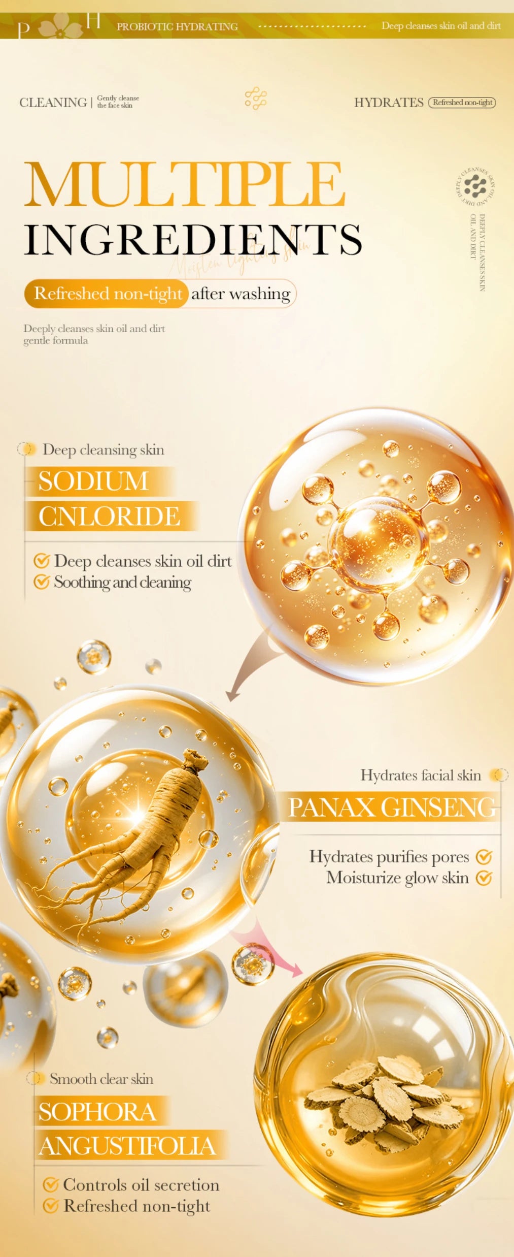Vitamin C Turmeric Cleansing Milk Refreshing,  Soothing and Moisturizing Skin Plant Extract Warm Moisturizing Cleansing Milk