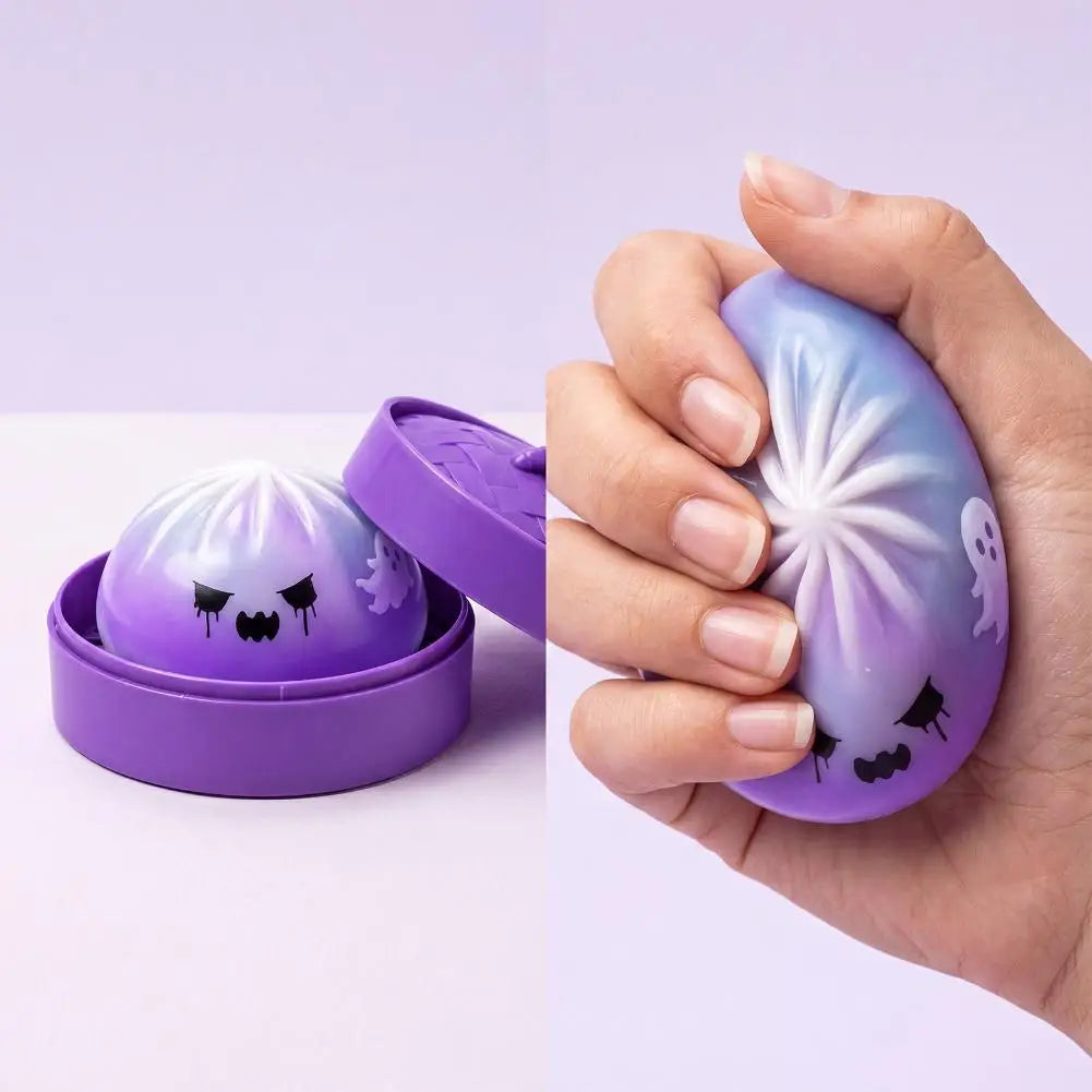 Halloween Dumpling Stress Toy Glitter Halloween Dumpling Pressure Dumpling Squishie Stress Relief Fidget Toy for Adults Gift