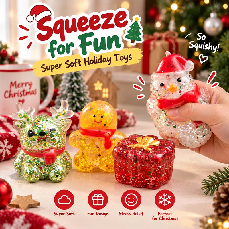 2026 Christmas Maltose Squishy Sequins Glitter Pumpkin Squeeze Balls Anti-stress Slow Rebound Pinch Toy Halloween Party Favors