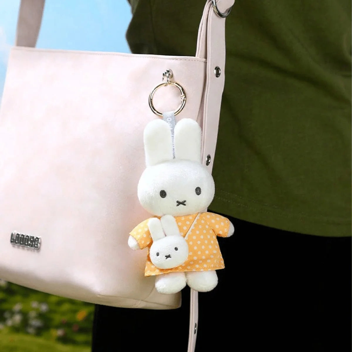 Miffy Travel Series Plush Keychain - Cute Soft Stuffed Bunny Bag Charm, Kawaii Collectible Pendant Gift for Fans