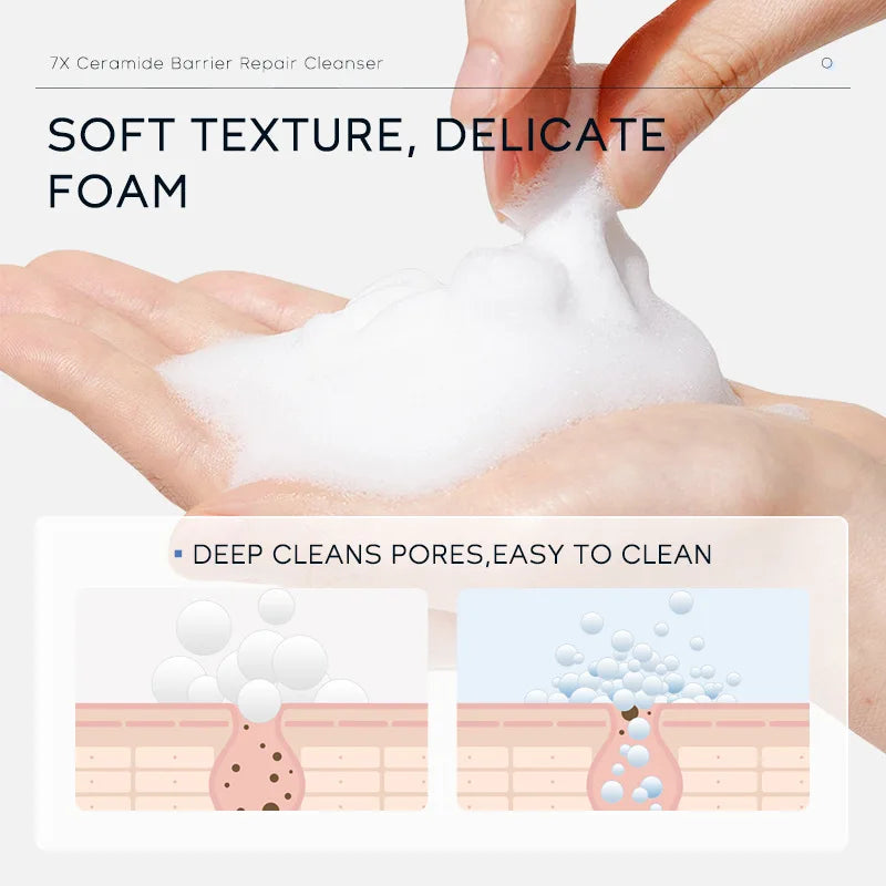 7X Ceramide Barrier Repair Facial Cleanser 100g,Deep Cleaning Oil Control Face Cleanser,Moisturizer  Nourish Korean Cosmetics