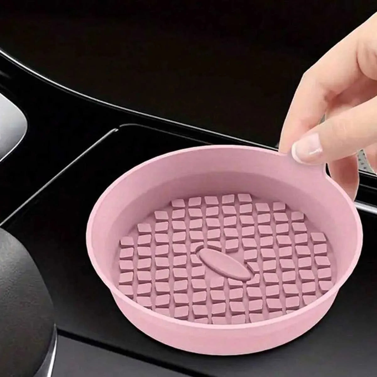 Car Coaster, Silicone Car Coaster - Universal Anti-Slip Recessed Car Interior Accessories - Car Cup Holder Plug-In Coaster