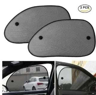 2pc Car Window Sunshade Cover Sun UV Protection Auto Front Rear Black Window Curtain Side Glass Mesh Sunshades Accessories
