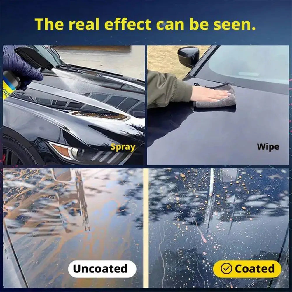 3in1 Car Spray Quick Coat Waterless Wash Long Lasting Protection for Auto Paint Plastic Glass Restores Shine Prevents Oxidation